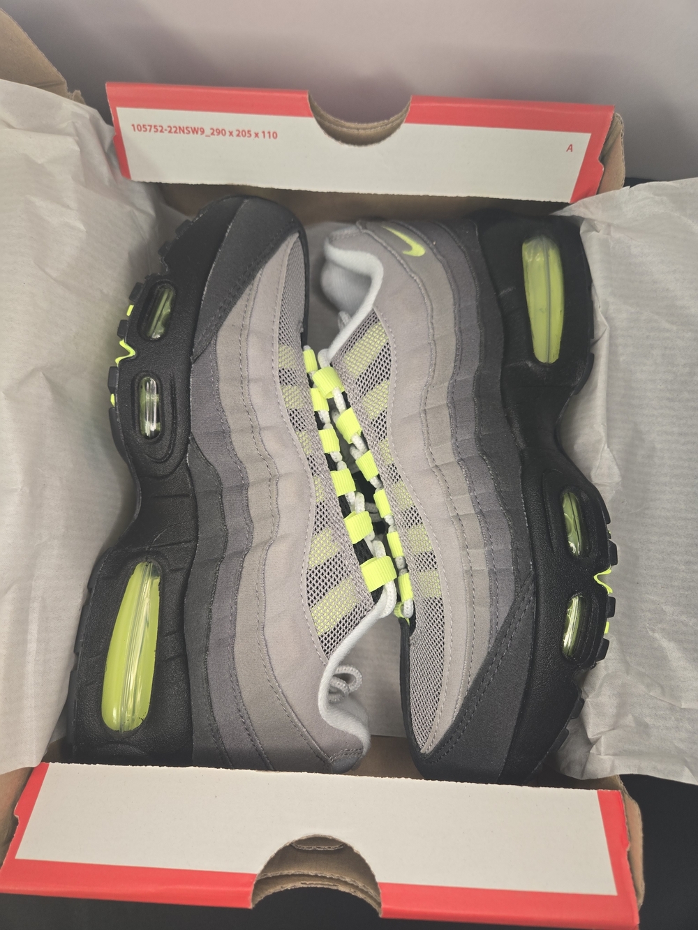 Nike Kids' Air Max Sneakers in Gray and Neon Yellow